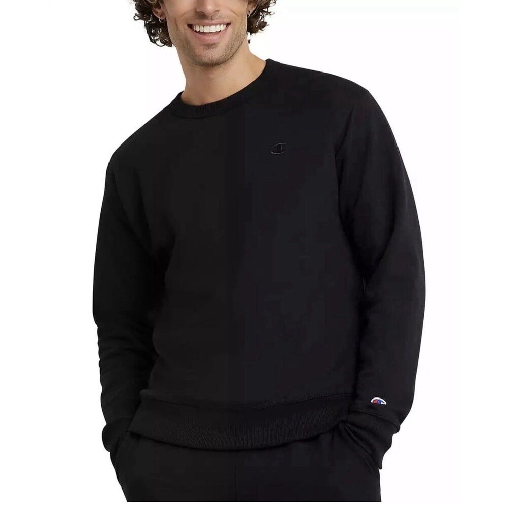 Champion S0888 Size S Men's Powerblend Fleece Pullover Sweatshirt - Black